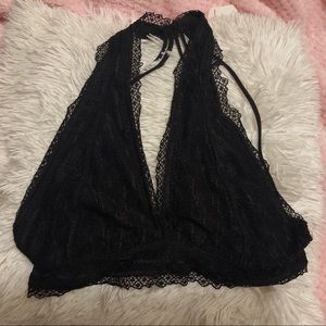 Black bralette with strappy back